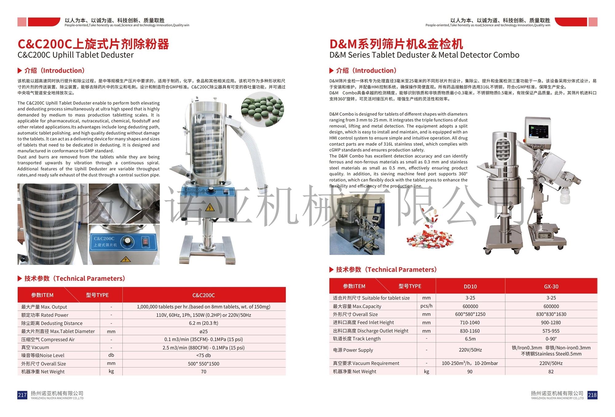 C&C200C上旋式片剂除尘器和D&M筛片机和金检机